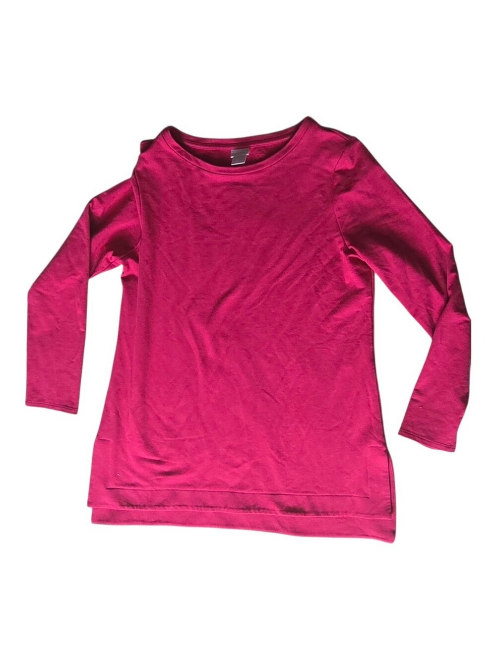 Women's Chico's Long Sleeve Split Side Tunic Fuschia Top Size 1